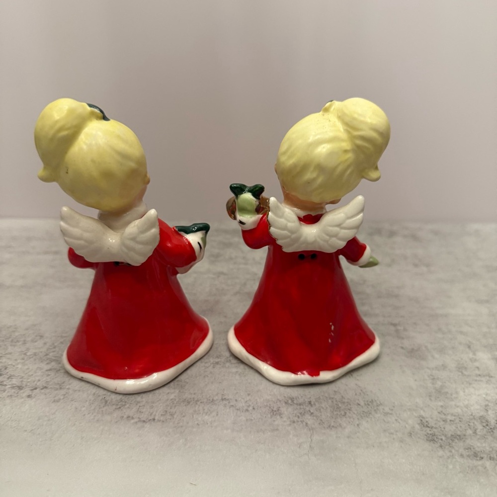 Vintage Norcrest Christmas Angels Bell Figurine w/label stamped x-180 ceramic - Picture 3 of 11